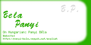 bela panyi business card