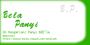 bela panyi business card